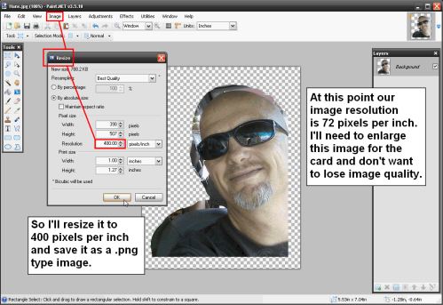 Increase the image resolution before enlarging it.